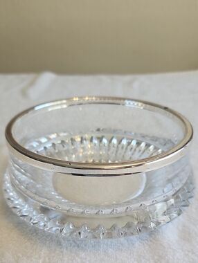 Gorham Lead Crystal Serving Bowl with Silver Plated Rim "Lyric" Pattern